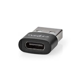 Nedis Nedis USB-A (m) - USB-C (v) adapter - compact - USB2.0 / zwart