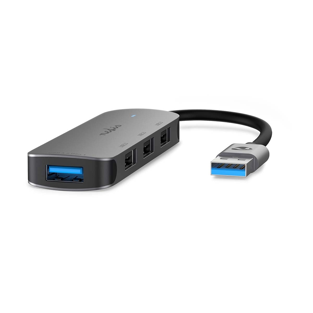 Nedis USB-Hub - USB-A Male - 4x USB A Female - 4-Poorts poort(en) - USB 2.0 / USB 3.2 Gen 1 - USB Gevoed