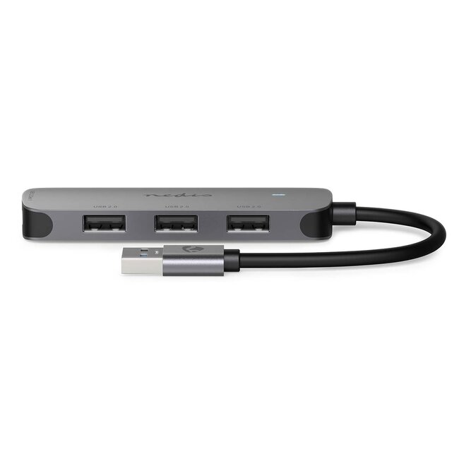 Nedis USB hub met 4 poorten - USB2.0/USB3.0 - busgevoed / grijs - 0,10 meter
