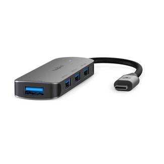 Nedis Nedis USB-C hub met 4 poorten - busgevoed - USB3.0 / grijs - 0,10 meter