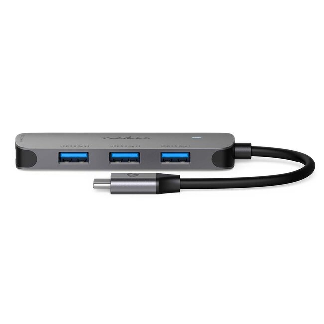 Nedis USB-C hub met 4 poorten - busgevoed - USB3.0 / grijs - 0,10 meter