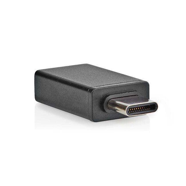 Nedis USB-C (m) - USB-A (v) adapter - compact - USB3.0 / zwart