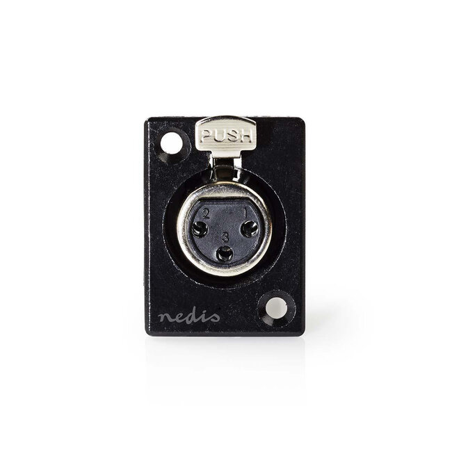 Nedis XLR 3-pins (v) inbouw connector / zwart
