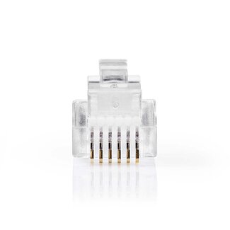 Nedis Nedis RJ12 krimp connectoren (6P6C) voor platte telefoonkabel - 10 stuks / transparant