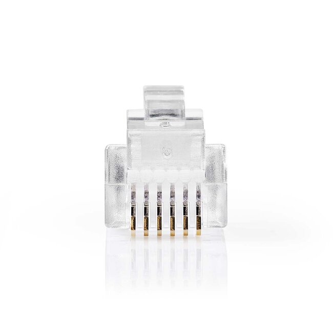 Nedis RJ12 krimp connectoren (6P6C) voor platte telefoonkabel - 10 stuks / transparant