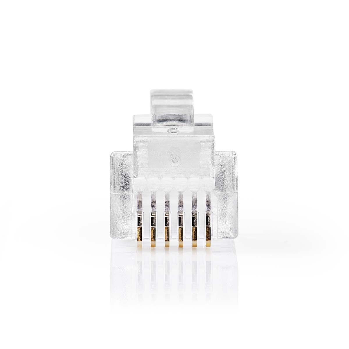 Telecom-Connector | Type Aansluiting: RJ12 | Recht | Connectorplating: Goud Verguld | PVC | Transpar
