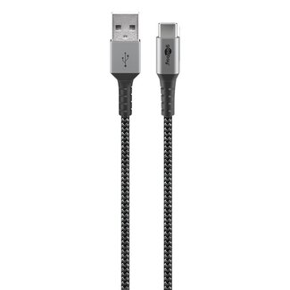 Goobay Goobay USB-C naar USB-A kabel - USB2.0 - tot 3A / nylon - 0,50 meter
