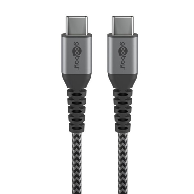 Goobay USB-C naar USB-C kabel - USB2.0 - tot 60W / nylon - 0,50 meter