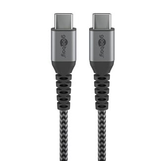 Goobay Goobay USB-C naar USB-C kabel - USB2.0 - tot 60W / nylon - 1 meter