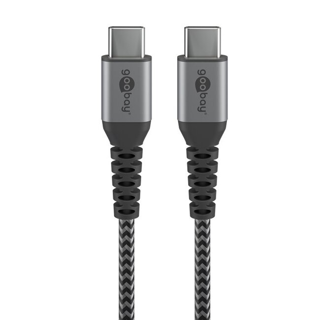 Goobay USB-C naar USB-C kabel - USB2.0 - tot 60W / nylon - 2 meter