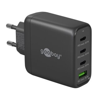 Goobay Goobay thuislader met 3x USB-C PD en 1x USB-A QC - GaN - 68W / zwart