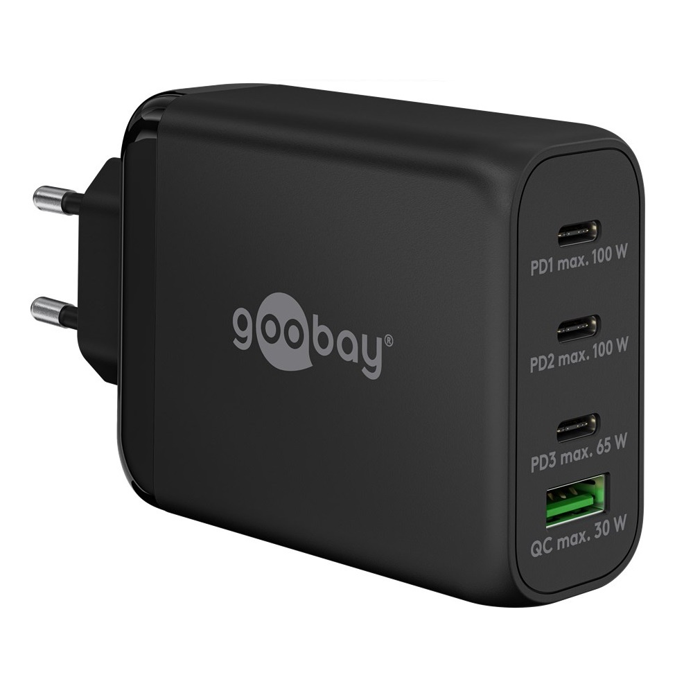 goobay Goobay 100W USB charger 3xC/1xA GaN Bk oplader