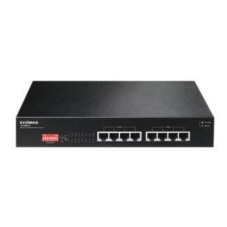 Edimax Edimax GS-1008P V2 Gigabit Ethernet Switch met 8 poorten - 8x Power over Ethernet (PoE+) - max. 130W / zwart