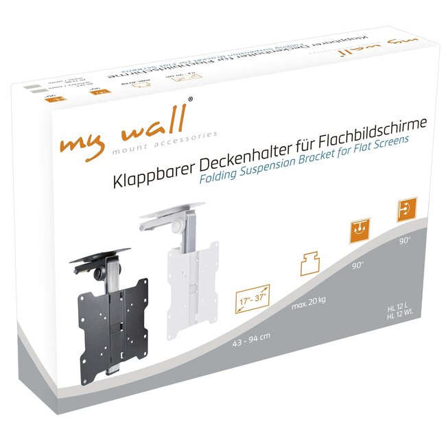 My Wall premium plafondbeugel voor schermen tot 37 inch / inklapbaar / wit