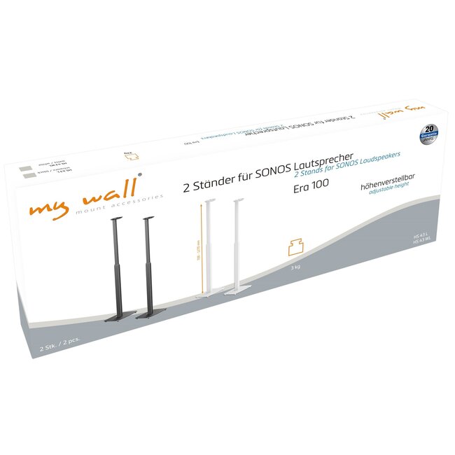 My Wall statief set voor Sonos Era 100 / Era 100 SL - hoogte verstelbaar / wit