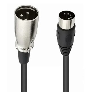 Universal DIN 5-pins (m) - XLR (m) kabel / zwart - 0,50 meter