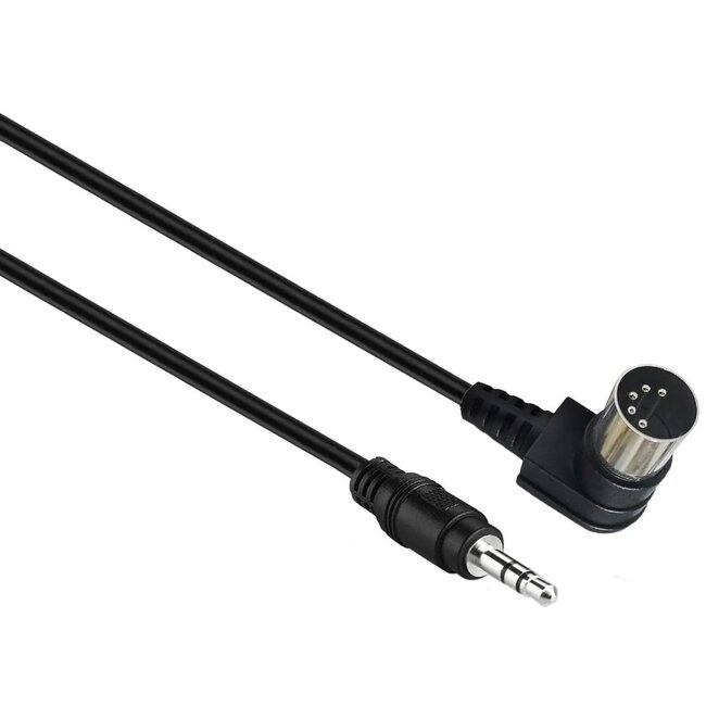 DIN 5-pins haaks - 3,5mm Jack audiokabel / zwart - 3 meter