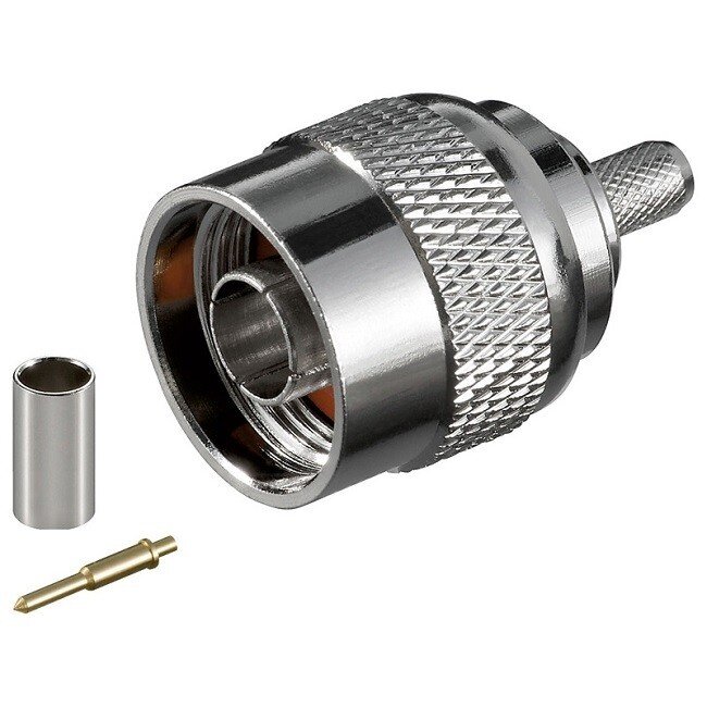 N krimp connector voor RG-58 kabel mannelijk