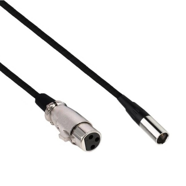 Mini XLR (m) - XLR (v) audiokabel / zwart - 1,5 meter