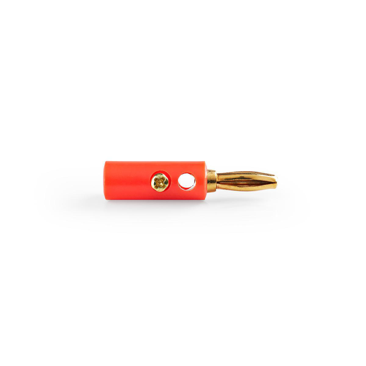 Banaan connector voor luidsprekerkabel tot 4 mm - verguld / rood