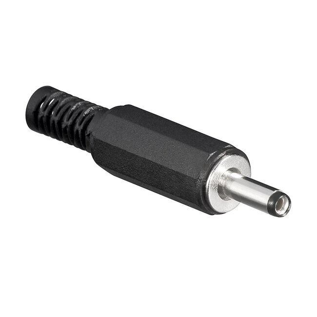 DC connector recht - 3,0 x 1,0 mm - soldeerbaar / zwart
