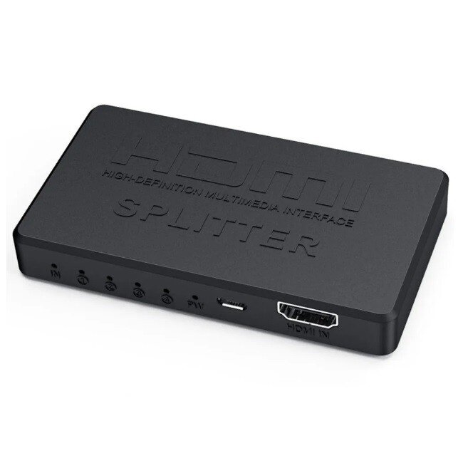 HDMI splitter 1 naar 4 - HDMI1.4 (4K 30Hz) - voeding via USB