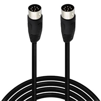 Universal DIN 8-pins luidspreker kabel / zwart - 1,5 meter