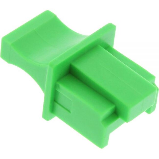 RJ45 (m) afsluitcovers voor RJ45 (v) poorten met platte greep - 10 stuks / groen