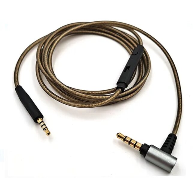 Premium haakse audiokabel met control talk voor o.a. Bose On-Ear 2, 700, QuietComfort 25, 35, 45 en Ultra - 1,2 meter