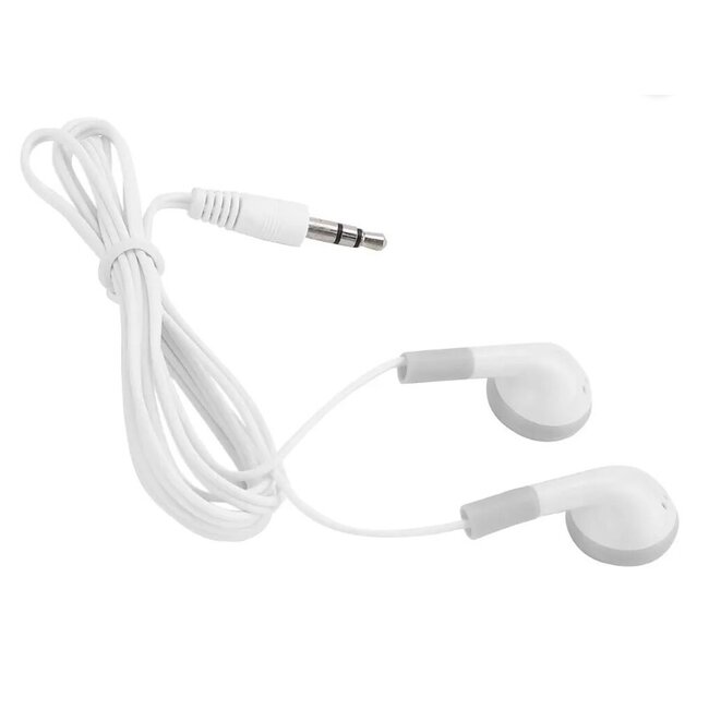 Stereo earphones voor tours, musea, scholen etc. / wit - 1,2 meter