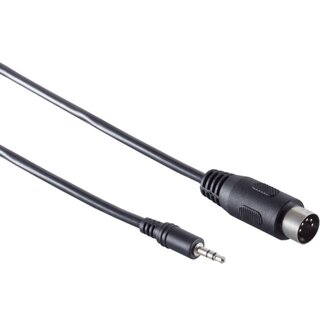Universal DIN 5-pins - 3,5mm Jack audiokabel / zwart - 3 meter