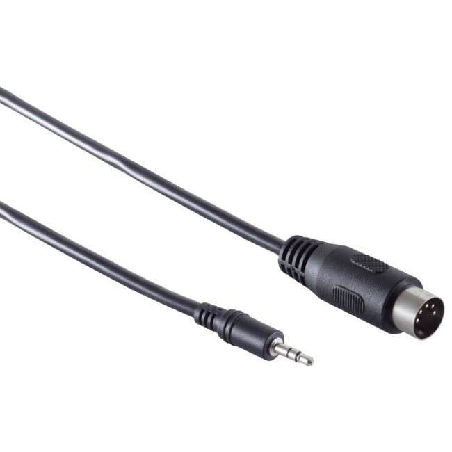 DIN 5-pins - 3,5mm Jack audiokabel / zwart - 3 meter