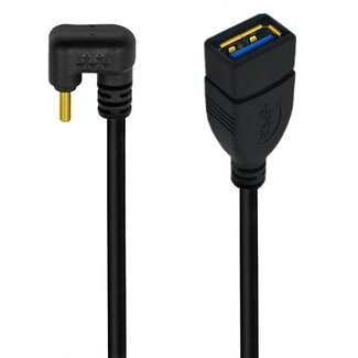 Universal USB-C (m) haaks (U-bocht) naar USB-A (v) adapter - USB3.0 / zwart - 0,25 meter