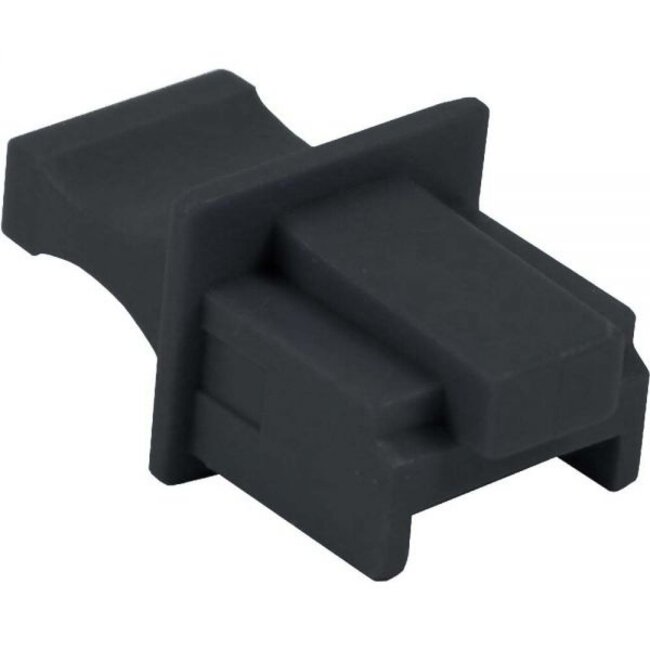 RJ45 (m) afsluitcovers voor RJ45 (v) poorten met platte greep - 10 stuks / zwart