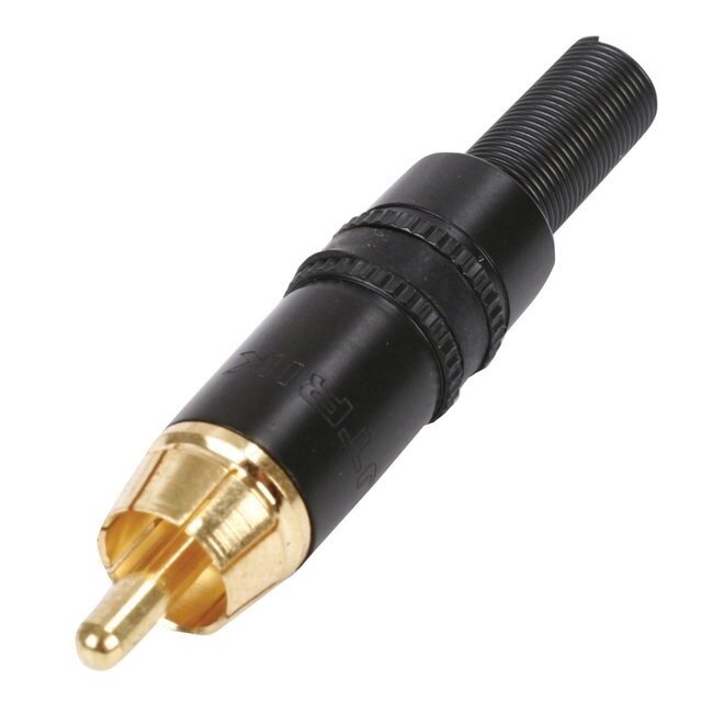 Neutrik vergulde zwarte mannelijke RCA connector