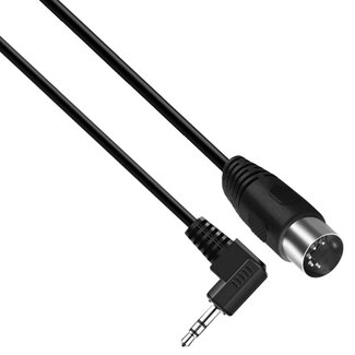 Universal DIN 5-pins - 3,5mm Jack haaks audiokabel / zwart - 0,50 meter