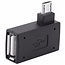 Micro USB (m) naar USB-A (v) + Micro USB (v) OTG adapter - haaks naar links - USB2.0 / zwart