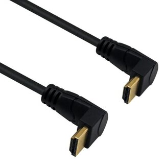 Universal HDMI kabel - 90° haakse connectoren (beneden/beneden) - HDMI2.0 (4K 60Hz + HDR) - 0,30 meter