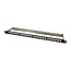 19'' Patch Panel 0,5U voor 24 Keystone modules / zwart