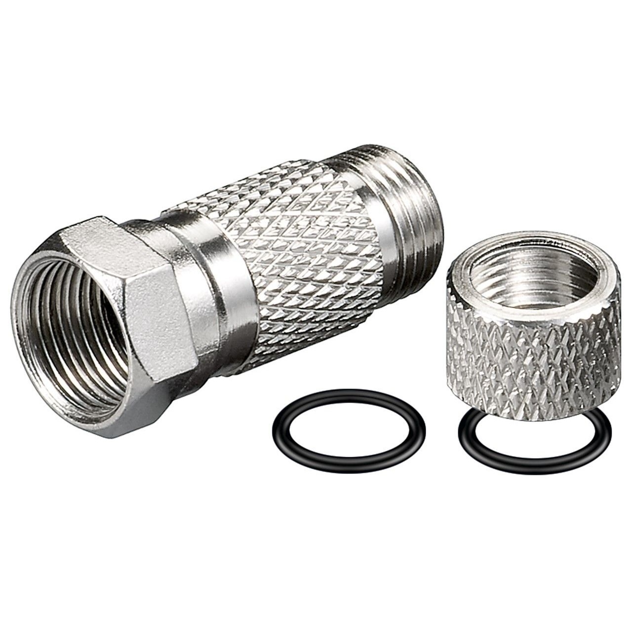 Weerbestendige schroef F-connector voor 6,5mm kabel / recht