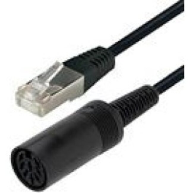 Cavus RJ45 naar 8-pins DIN Powerlink PL8 adapter voor B&O / zwart - 0,15 meter