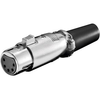 Goobay XLR 5-pins (v) connector met rubberen trekontlasting / grijs/zwart