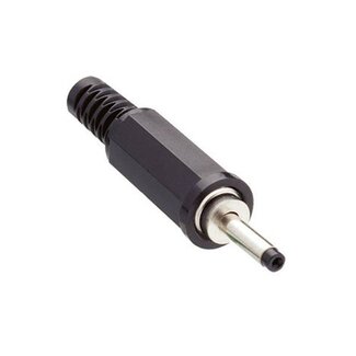 Lumberg DC connector recht - 2,35 x 0,75 mm - soldeerbaar / zwart