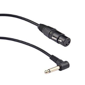 Dolphix XLR (v) - 6,35mm Jack mono (m) haaks adapter kabel - 0,30 meter