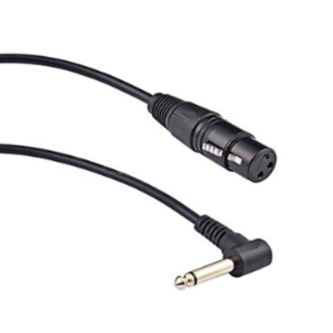 XLR (v) - 6,35mm Jack mono (m) haaks adapter kabel - 0,30 meter