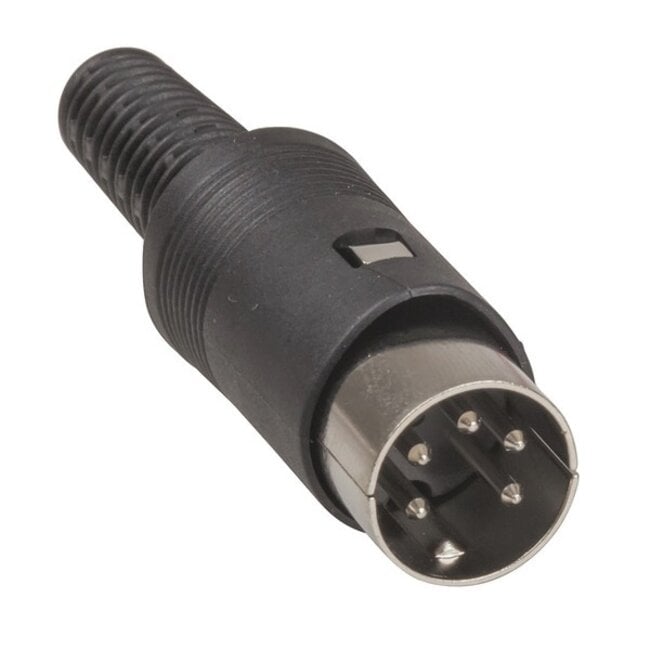 DIN 5-pins 240° (m) hoefijzer connector / zwart