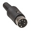 DIN 5-pins 240° (m) hoefijzer connector / zwart