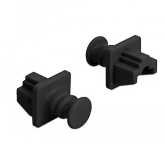 DeLOCK RJ45 (m) afsluitcovers voor RJ45 (v) poorten met ronde greep - 10 stuks / zwart