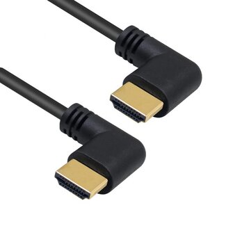 Universal HDMI kabel - 90° haakse connectoren (rechts/rechts) - HDMI2.0 (4K 60Hz + HDR) - 0,15 meter