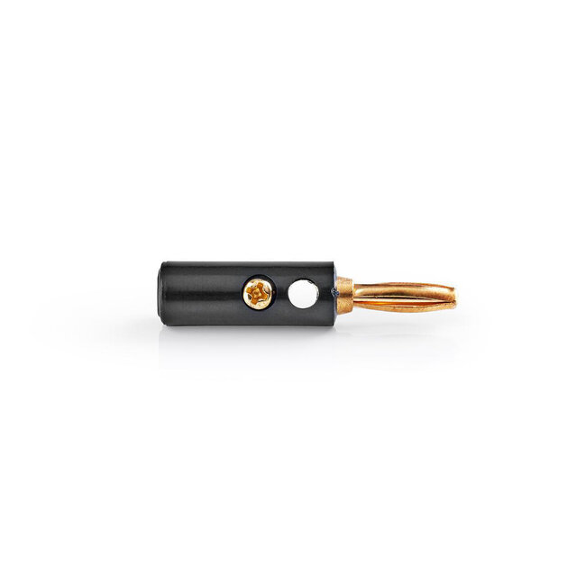 Banaan connector voor luidsprekerkabel tot 4 mm - verguld / zwart